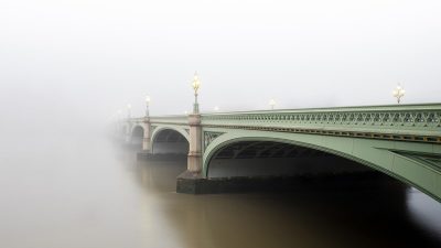 Bridge fading into the fog